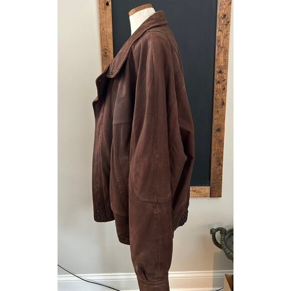 Vtg Wilson's Leather Adventure Bound XXLT Aviator Moto Bomber Brown Pilot Rugged - Picture 12 of 16